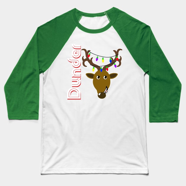 Family Christmas Photo "Dunder" Design Baseball T-Shirt by TonTomDesignz